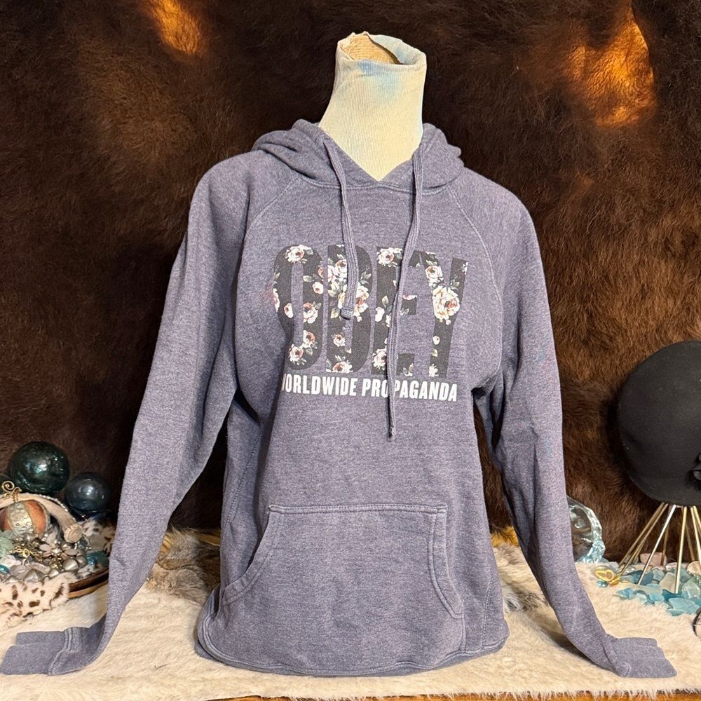 Obey  Floral Graphic Hoodie M (900A)
